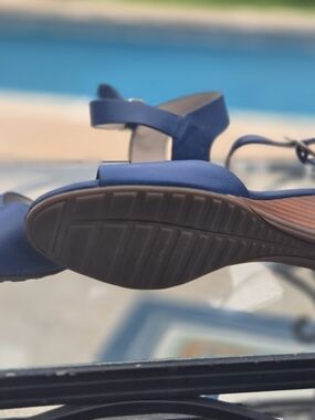 Cole Haan Navy Blue Ankle-Strap Sandals
